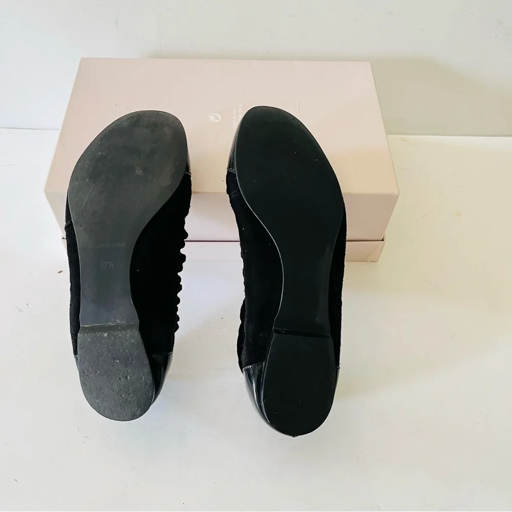 Valentino red black patent and velvet ballet slippers